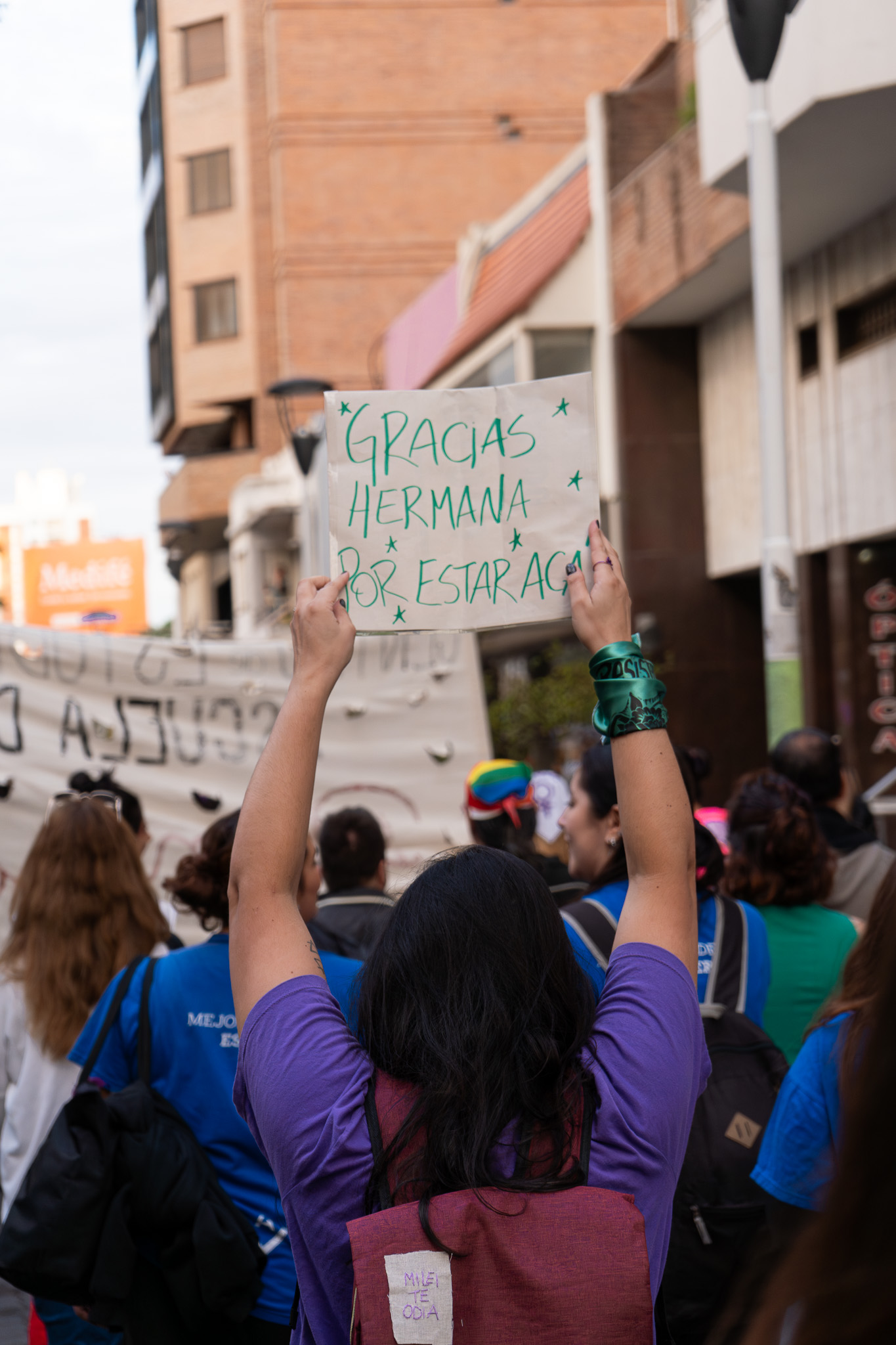 Integrantes de Activá en la marcha del 8M